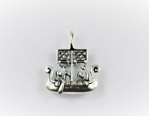 Viking boat pendant- Large in silver