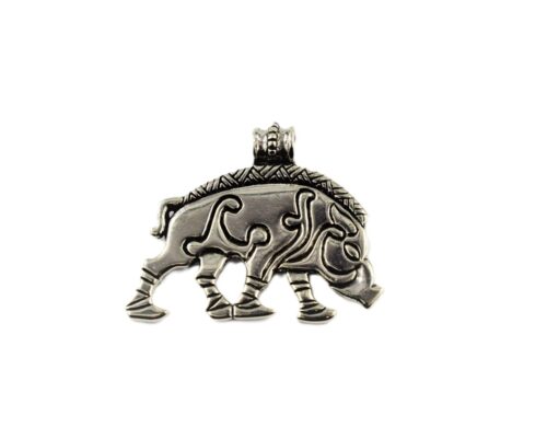 Wild boar pendant- Silver