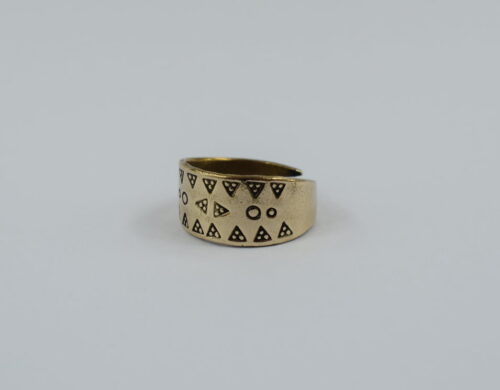 Stamped ring-Bronze-adjustable size.