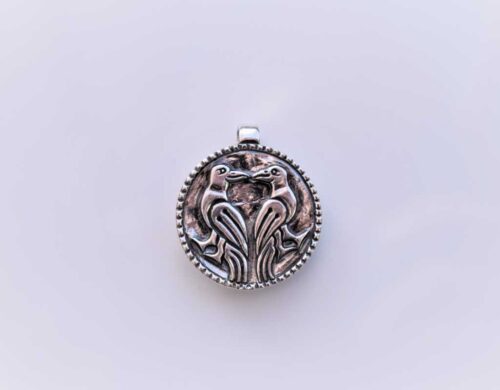 Odin's Ravens  Huginn and Muninn Pendant (Silver)